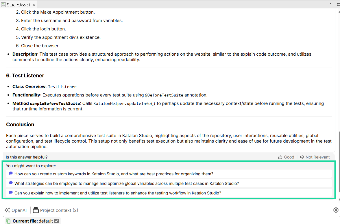 Auto-suggest follow-up questions in the chat window